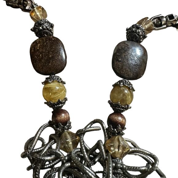 Maya Evangelista Handmade Alligator Leather Bag with Stone & Chain Detail - Picture 9 of 13